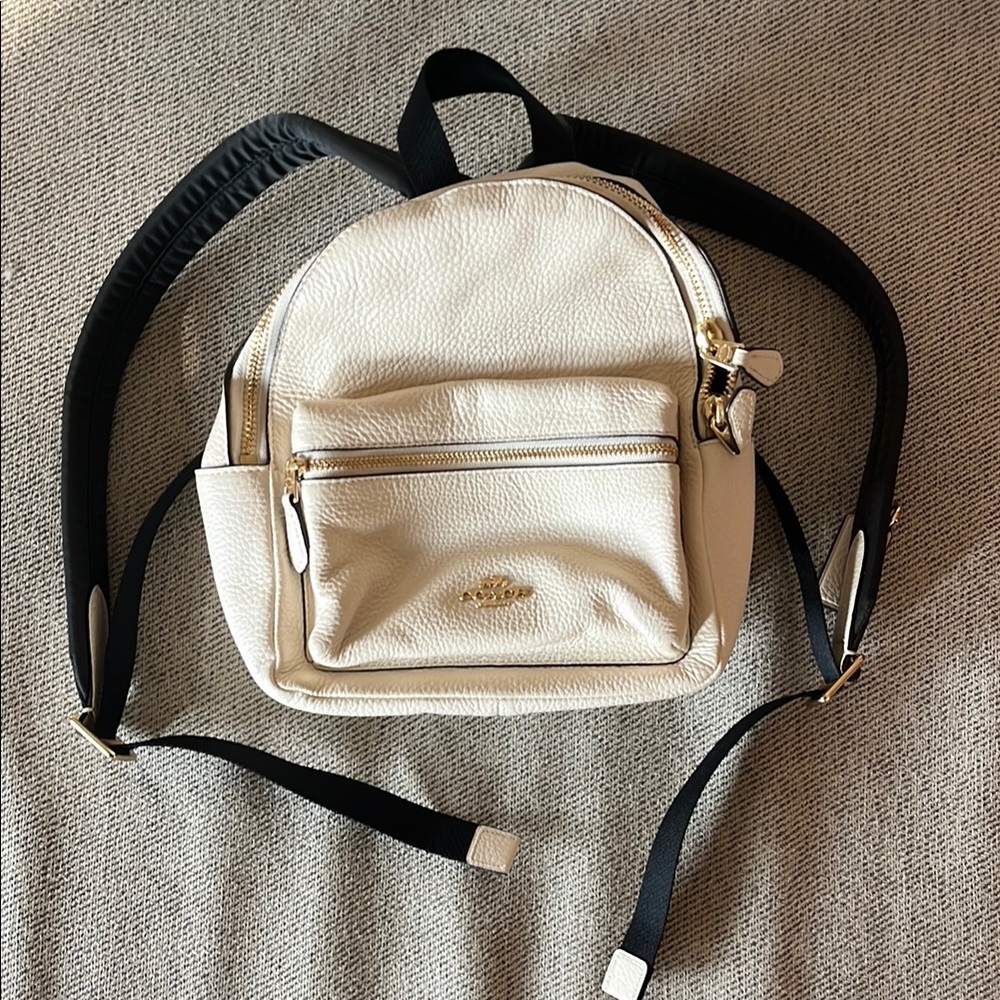 Coach Cream and Black Backpack